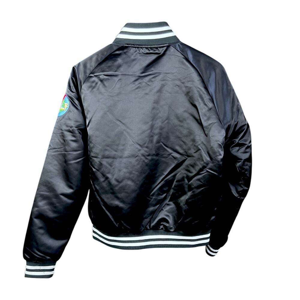 Golf Wang Men's S Navy Satin Full Zip Bomber Varsity Jacket Streetwear $180 - Picture 2 of 6